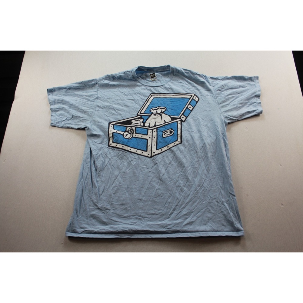 Hasbro Men Blue Shirt Community Chest Short Sleeve Casual Size Large